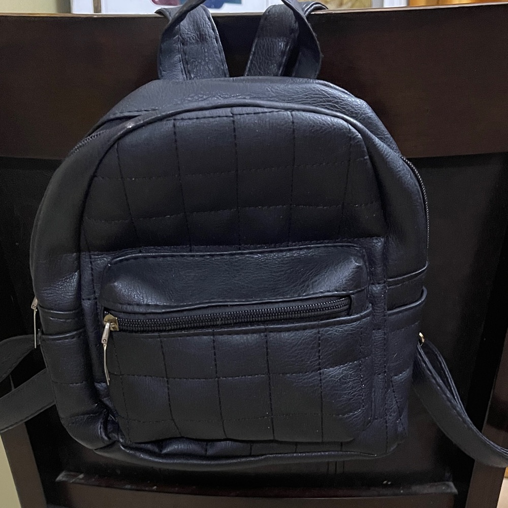 Black Quilted mini Backpack